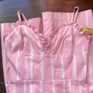 Gianni Bini-size 0- light pink and white striped romper